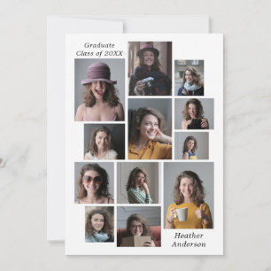 Faire-part 12 Collage Photo Ajouter N'Importe Quel Nom Et Ann