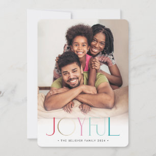 Faire-part 2023 FAMILY PHOTO moderne minimaliste couleurs JOY