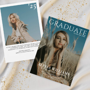 Faire-part 2025 Modern College Graduate Magazine Couverture p