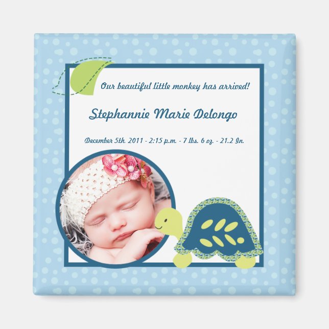 faire-part 2"x2" Magnet Turtle Reef Ocean Sea (Devant)