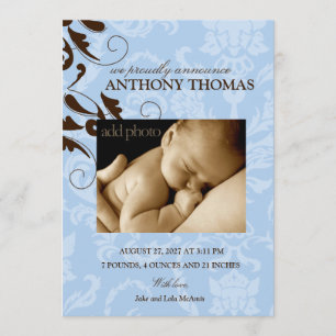 Faire-part 311-Damask Baby Boy