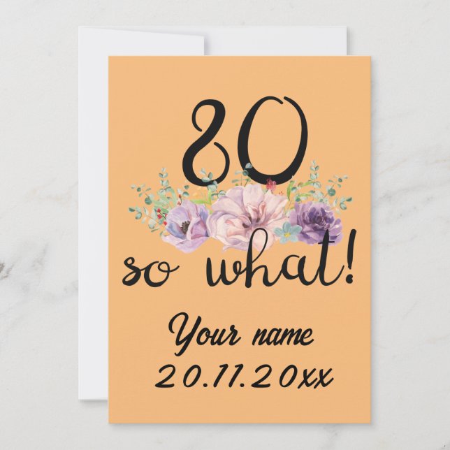 Faire-part 80 Alors, Quel 80e anniversaire drôle (Devant)