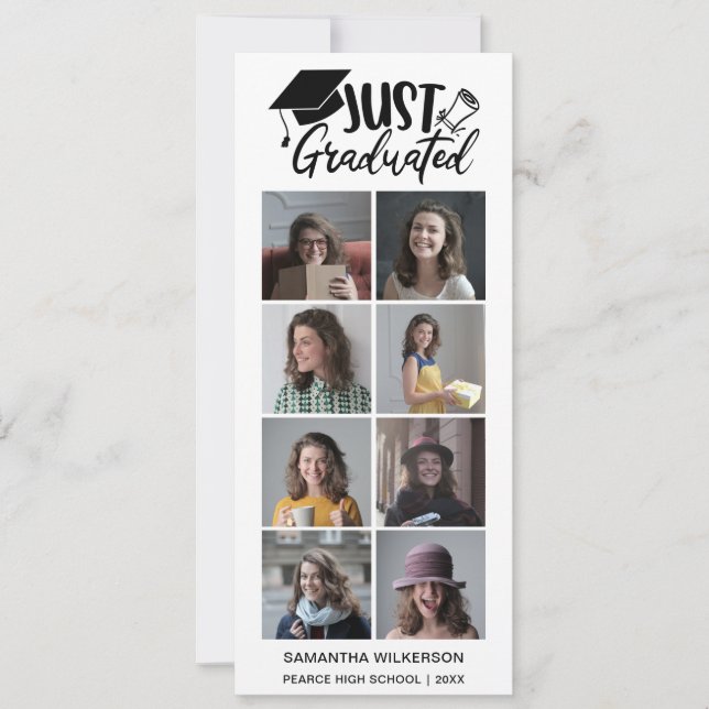 Faire-part 8 Collage Photo Juste Graduated Class Of 2023 (Devant)