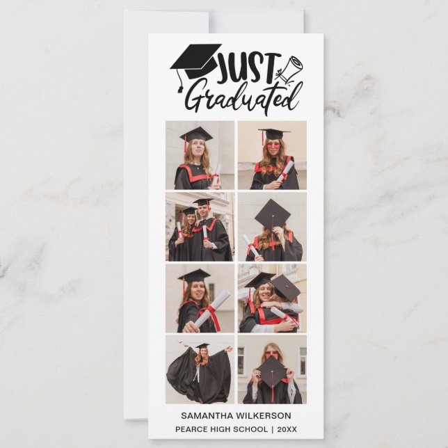 Faire-part 8 Collage Photo Juste Graduated Class Of 20XX (Devant)