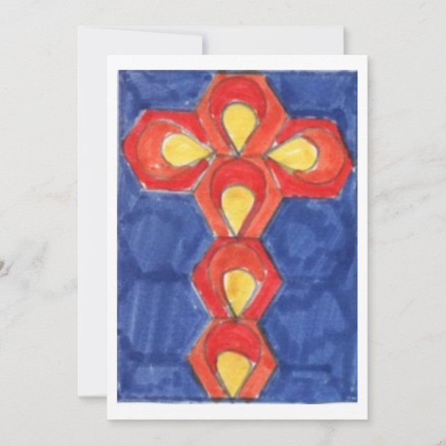 Faire-part à motif de croix (Devant)