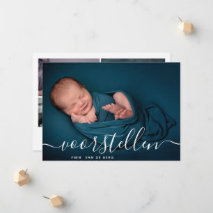 Faire-part Aangepaste Fotocollage Script Voorstellen Geboorte