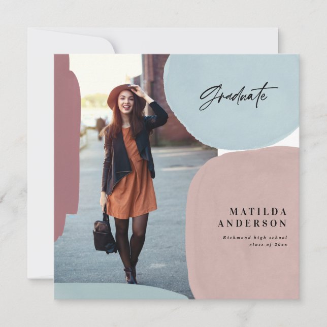 Faire-part Abstraite fête de graduation multicolore (Devant)