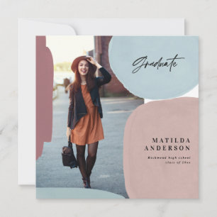 Faire-part Abstraite fête de graduation multicolore