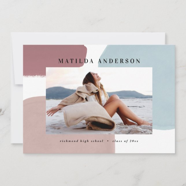 Faire-part Abstraite fête de remise des diplômes en photo pei (Devant)