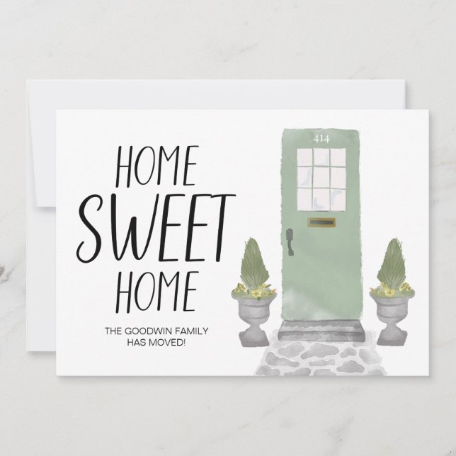 Faire-part Accueil de la porte avant Sweet Home Nous avons dé (Devant)