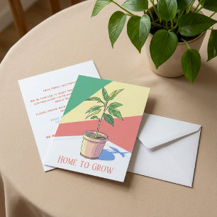 Faire-part Accueil du plante de la maison de croissance Nouve