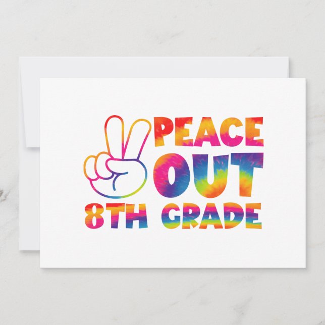 Faire-part Adieu huitième année Tie Dye Dernier jour 8e année (Devant)