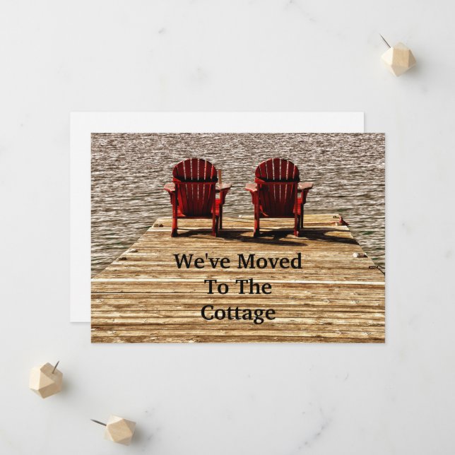 Faire-part Adirondack Chaises De Plage Red Moving Nouveau Acc (Devant/Arrière en situation)