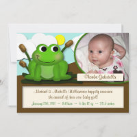 Adorable Froggy Boy ou Girl Birth Annonces