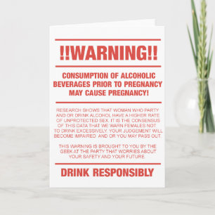 Faire-part Alcool amusant et avertissement de grossesse