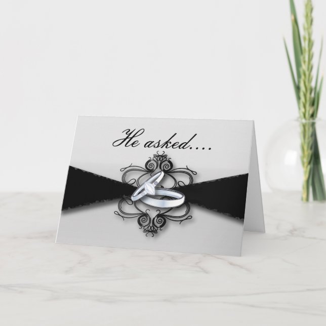 Faire-part alliances de mariage annonce de fiançailles il a d (Devant)