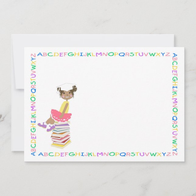 Faire-part Alphabet Bordure maternelle ou préscolaire Graduat (Devant)
