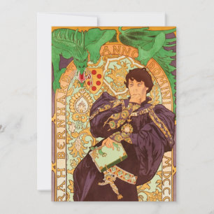 Faire-part Alphonse Mucha Prince et Dragon