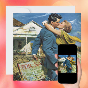 Faire-part Amour et romance vintage Jeunes mariés achètent le