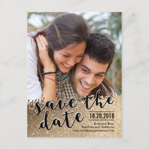 Faire-part Amour Étincelant Enregistrer La Carte Postale Date