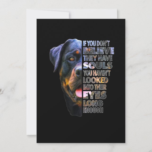 Faire-part Amoureux des chiens Rottweiler Soul I Love Rotties (Devant)