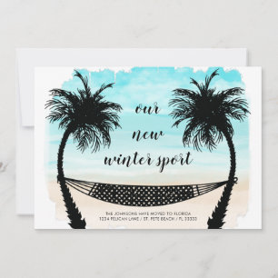Faire-part Amusement Nouvelle Adresse Floride Plage Palm Tree