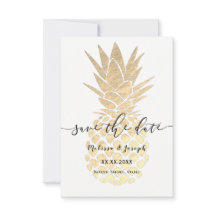 Ananas en feuille d'or Faux | enregistrer la date