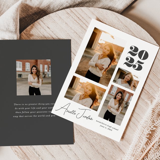 Faire-part Année de graduation minimale de collage | Collage  (Minimalist Collage Graduation Year | Photo Collage Announcement)