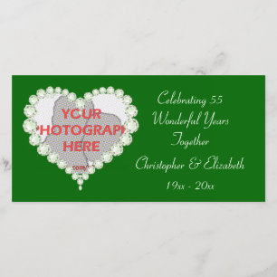 Faire-part Anniversaire d'émeraude Love Heart Diamond