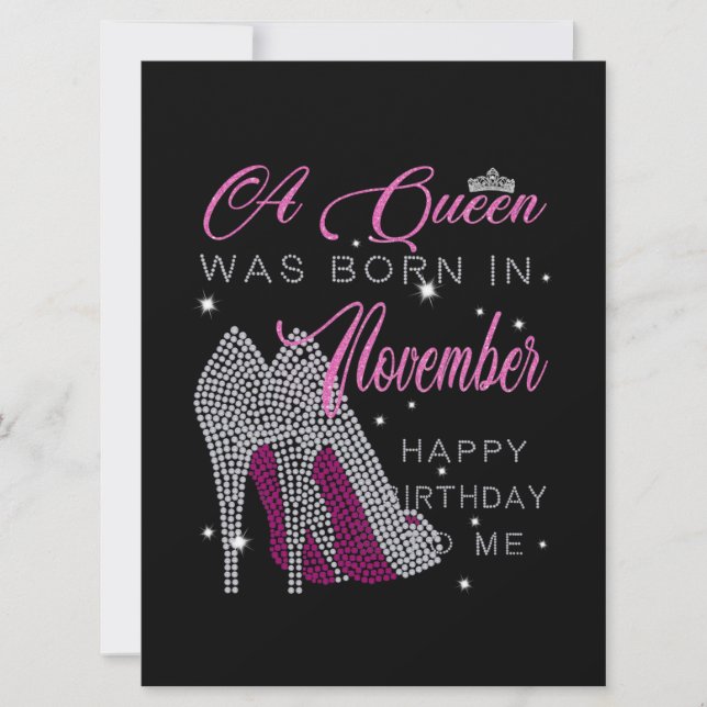 Faire-part Anniversaire | Une Reine Est Née En Novembre (Devant)
