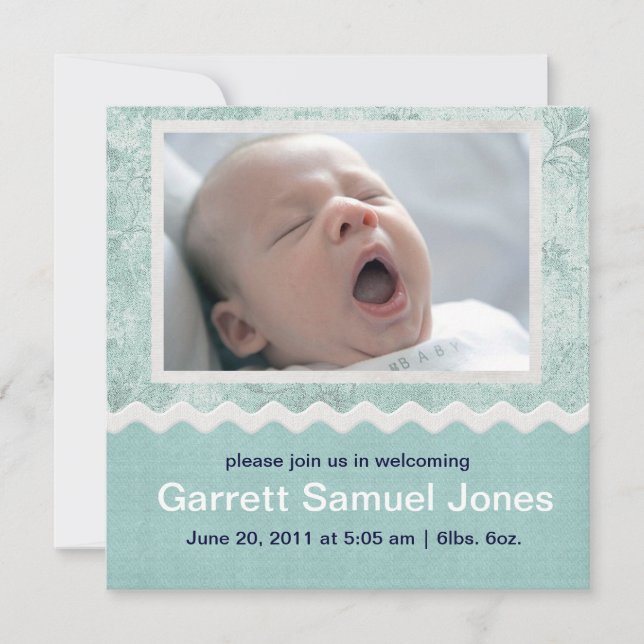 Faire-part Annonce de bébé garçon (Devant)