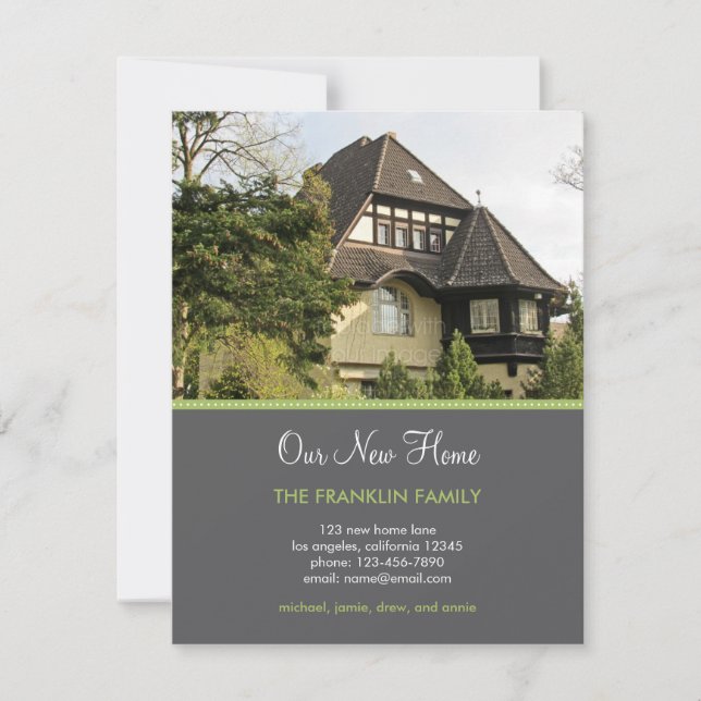 Faire-part Annonce de déménagement avec photo de Dotty Border (Devant)