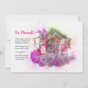 Faire-part Annonce de déménagement de jardinière de fenêtre