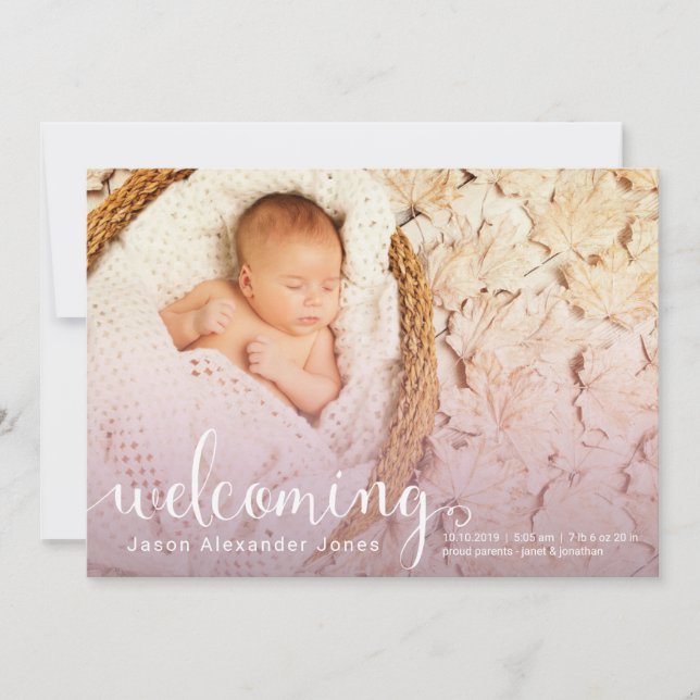 Faire-part Annonce de la naissance du nouveau bébé (Devant)