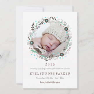 Faire-part Annonce de naissance Couronne douce