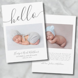 Faire-part Annonce de naissance de bébé photo de nouveau-né m