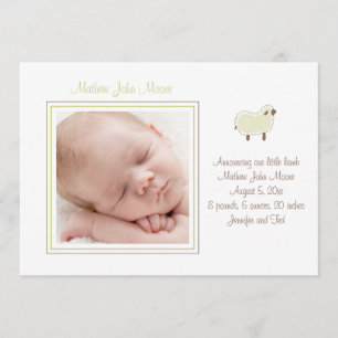 Faire-part Annonce de naissance de petit agneau