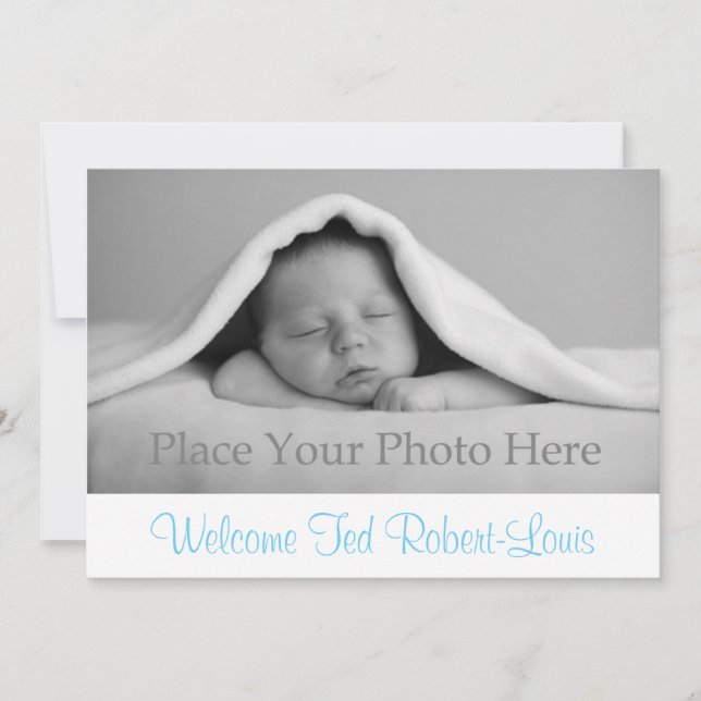 Faire-part Annonce de Naissance Garçon (Devant)