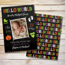 Annonce de naissance Halloween terriblement douce