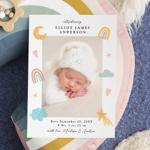 Faire-part Annonce de naissance photo Cute In the Clouds Rain
