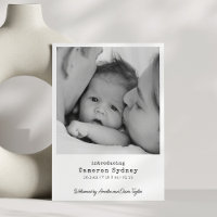Annonce de naissance photo de bébé de style minima