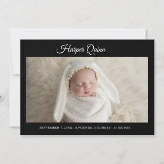 Faire-part Annonce de naissance unique et élégante pour bébé 