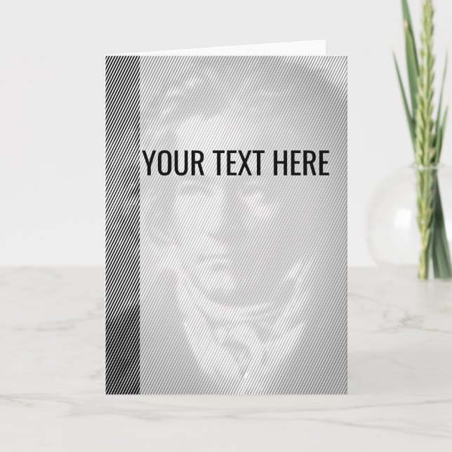 Faire-part Annonce de portrait de Beethoven noir et blanc (Devant)