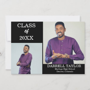 Faire-part Annonce de remise de diplôme personnalisée avec 2