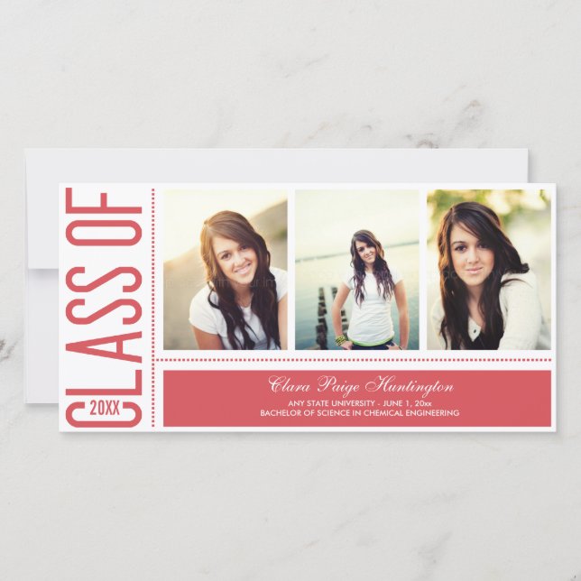 Faire-part Annonce de remise de diplôme simplement cool (Devant)