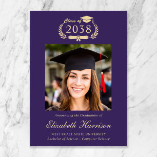 Faire-part Annonce de remise de diplôme universitaire Classiq