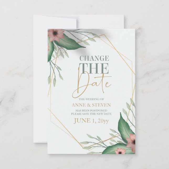 Faire-part Annonce de report de date de changement (Devant)
