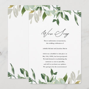Faire-part Annonce de report de mariage Chic Greenery