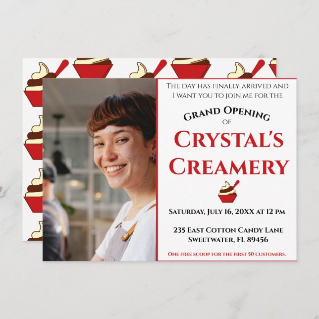 Faire-part Annonce d'ouverture officielle (Devant / Derrière)