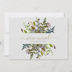 Faire-part Annonce élégante de déplacement avec motif floral
